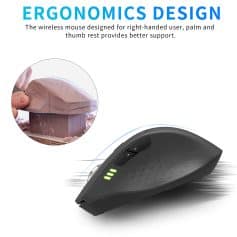 Ergonomic wireless mouse for right-handed users with palm and thumb rest for enhanced support at Monalisa Store.