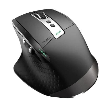 Wireless ergonomic computer mouse with customizable buttons and adjustable DPI for precision gaming and professional use.