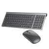 Wireless computer keyboard and mouse set for office and home use, sleek ergonomic design, compatible with Windows and Mac devices.