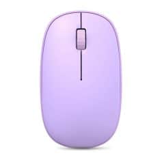 Wireless lavender computer mouse for office and gaming use.