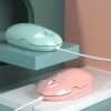 Wireless computer mice in pastel pink and mint green colors, displayed on modern shelves, ideal for home and office use. Perfect for those seeking stylish and ergonomic computer accessories.