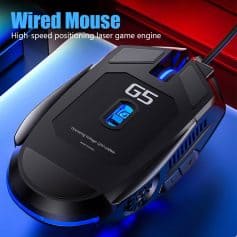 Wireless gaming mouse with customizable RGB lighting, high-precision optical sensor, and ergonomic design for enhanced comfort and performance at Monalisa Store.
