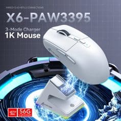 Wireless gaming mouse with 3-mode charging, lightweight design, and advanced features for enhanced gaming performance - perfect for tech enthusiasts and professionals.