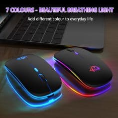 RGB LED gaming mice with customizable lighting for enhanced gaming experience and aesthetic setup.