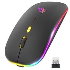 Wireless RGB gaming mouse with LED lights, ergonomic design, and high precision for optimal gaming performance at Monalisa Medical Store.