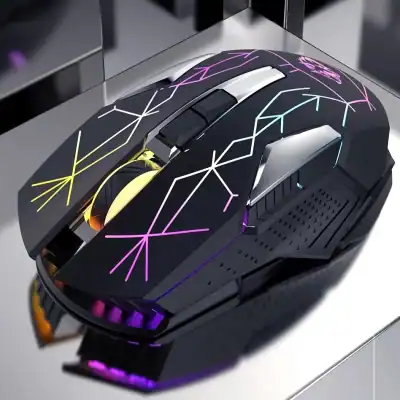 RGB gaming mouse with customizable lighting effects and ergonomic design for professional eSports gaming.