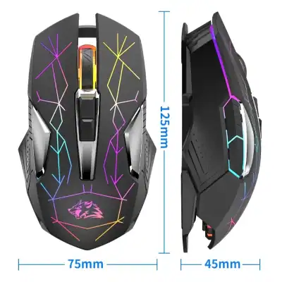 Vivid gaming mouse with RGB neon lighting, ergonomic design, customizable buttons, and high precision for competitive esports and online gaming.