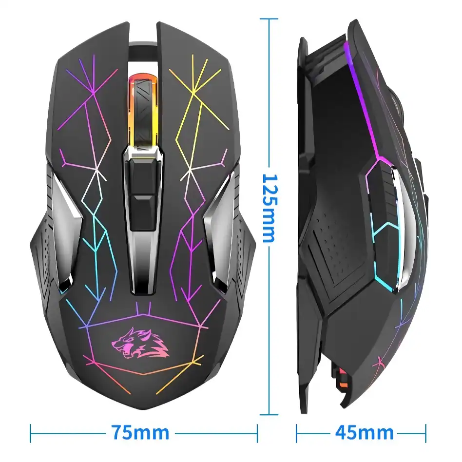 Vivid gaming mouse with RGB neon lighting, ergonomic design, customizable buttons, and high precision for competitive esports and online gaming.