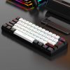 A vibrant gaming keyboard featuring RGB backlit keys, mechanical switches, and a sleek compact design, perfect for gaming setups and productive workspaces.