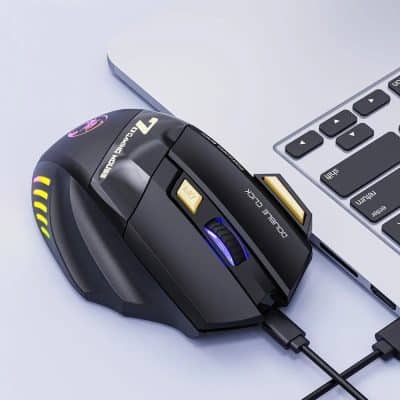High-precision gaming mouse with customizable DPI settings, ergonomic design, and RGB lighting for professional eSports and gaming enthusiasts.