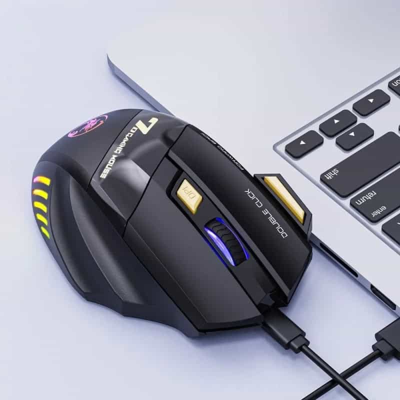 High-precision gaming mouse with customizable DPI settings, ergonomic design, and RGB lighting for professional eSports and gaming enthusiasts.