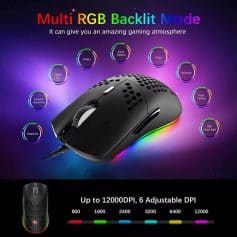 Multi RGB Backlit Gaming Mouse with customizable DPI settings for precise control and enhanced gaming experience, featuring vibrant lighting modes and ergonomic design.