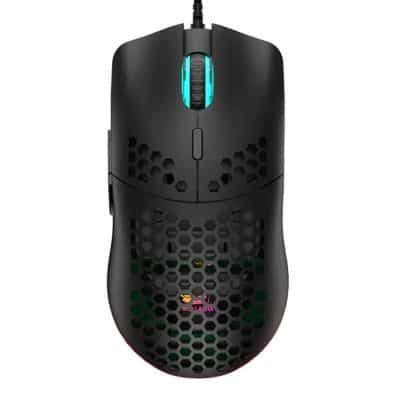 Lightweight gaming mouse with customizable RGB lighting and ergonomic honeycomb shell for enhanced comfort. Ideal for professional gamers and eSports enthusiasts.