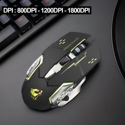 DPI 800-1200-1800 for professional gaming mouse with customizable sensitivity settings.