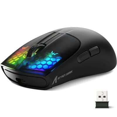 RGB gaming wireless mouse with customizable buttons and ergonomic design for improved comfort and precision. Ideal for gaming, office work, and computer customization.