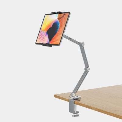 Flexible tablet holder with adjustable arm for ergonomic viewing at Monalisa Store. Perfect for improving workspace organization and device accessibility.