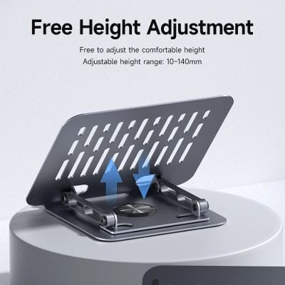 Adjustable height laptop stand, ergonomic laptop holder for desk, Monalisa Store.