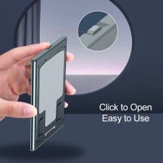 Drop-in mobile phone slide, designed for easy access and secure hold, ideal for daily use and convenience.