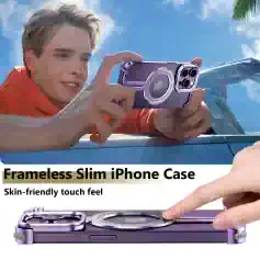 Organic purple sleek iPhone case with ring holder for iPhone 13/14, slim and skin-friendly touch, perfect for stylish protection.