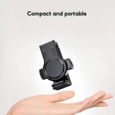 Black portable phone holder for medical or tech use, compact and lightweight.