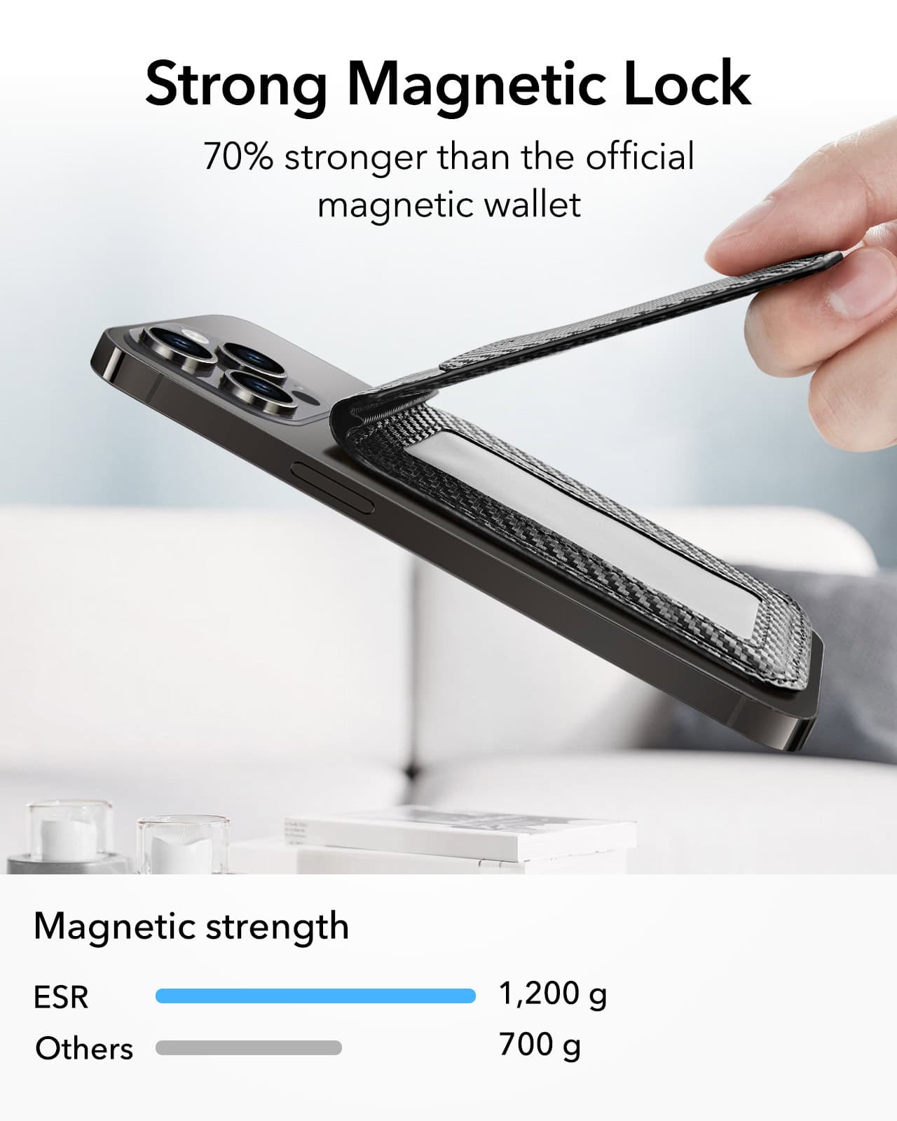 Magnetic wallet with strong magnetic lock, designed for secure cash and card storage, featuring durable material and high magnetic strength for everyday use.
