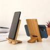 Smartphone wireless charging stands, minimalist bamboo desk accessories for phone organization and charging convenience, compatible with iPhone and Android devices at Monalisa Store.