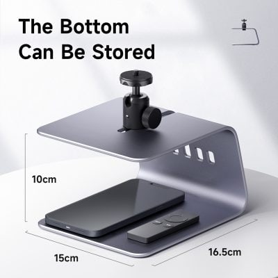 Wireless phone and gadget charging desk organizer with a built-in stand, compact and multifunctional for workspace organization.