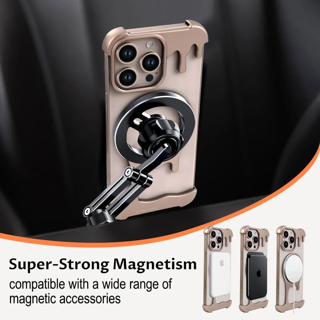 Magnetic phone holder for iPhone and Android devices, equipped with super-strong magnetism and versatile magnetic accessories for secure mounting and easy access.