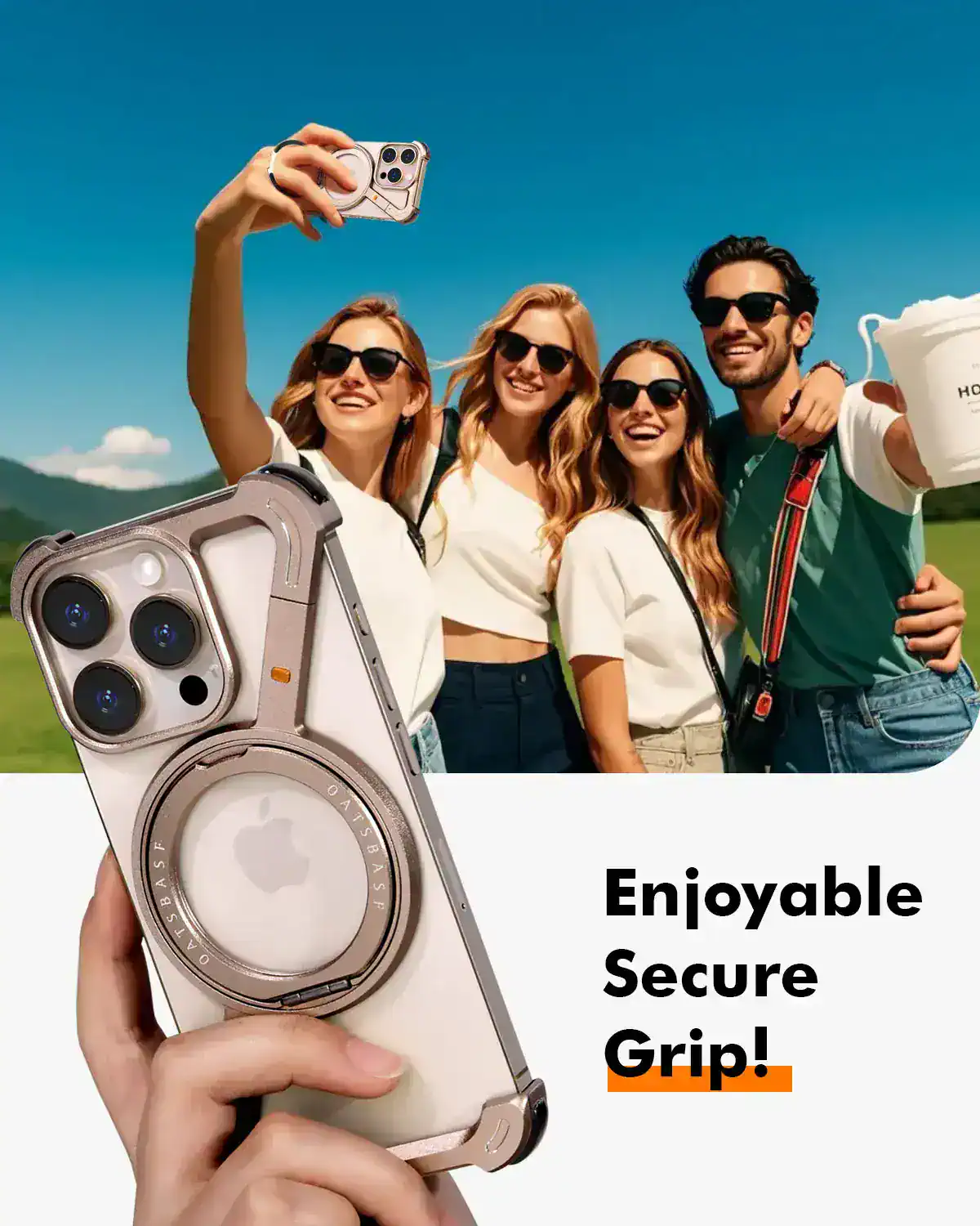 Portable camera with phone grip used for outdoor photography at Monalisa Store.
