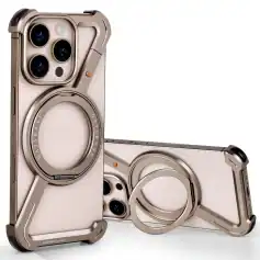 Luxury phone case with attachment ring designed for iPhone 13 Pro, featuring robust protection and stylish aesthetics for eyewear and accessories.