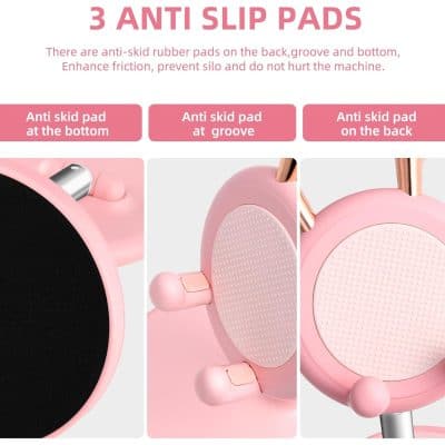 Pink anti-slip pads enhance stability, prevent scratches, and protect surfaces on makeup mirrors and decorative items.