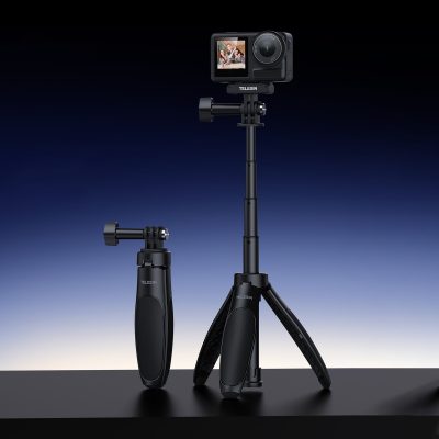 Remote camera tripod with smartphone holder, ideal for professional photos and videos at Monalisa Store optometry clinic. High-quality equipment for clear vision and eye care marketing.