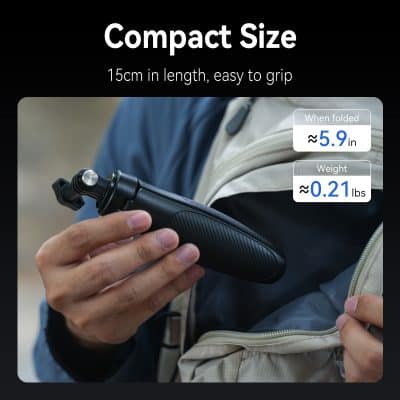 Compact size travel umbrella, approximately 15cm long, lightweight and portable, ideal for on-the-go protection. Folds to 5.9 inches and weighs only 0.21 lbs, perfect for men's and women's daily use.