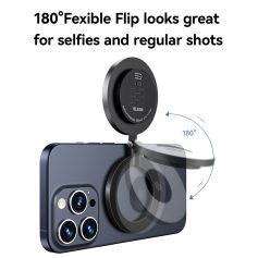 Flexible 180° flip camera for enhanced selfies and regular photos, compatible with modern smartphones, offering versatile shooting angles.
