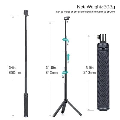 Extendable selfie stick for smartphones with adjustable length up to 34 inches, lightweight design, durable grip, and compatible with various devices for perfect photos and videos.