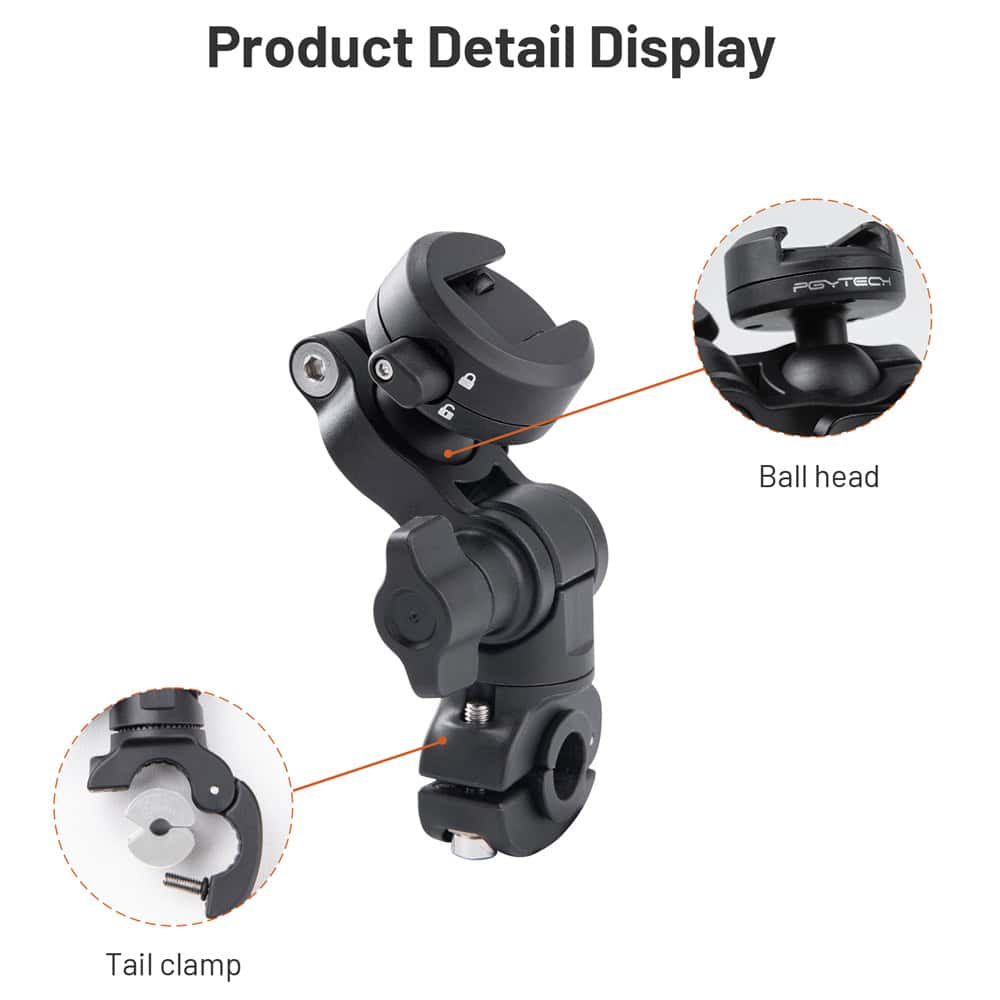 High-quality camera mount with ball head, tail clamp, and adjustable locking mechanism for optimal stability and positioning in professional photography.