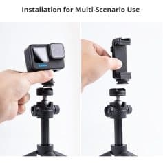GoPro camera mounted on a tripod, showcasing versatile multi-scenario installation options for professional or personal use in photography and videography.