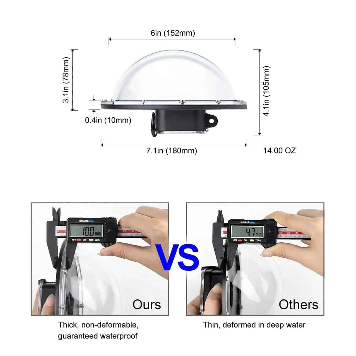 - High-quality waterproof LED light fixture for optical and dental clinics, measuring 6 inches with durable, impact-resistant design.