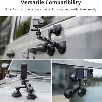 Flexible car mount for smartphones, cameras, and tablets - universal compatibility, secure grip, and easy installation for vehicle use. Perfect for road trips and hands-free device access.