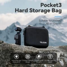 Durable black Telesin Pocket 3 hard storage bag for secure camera gear storage and transport.