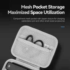 Mesh pocket storage for organized charging cables and accessories at Monalisa Store, ideal for portable tech and medical device needs.