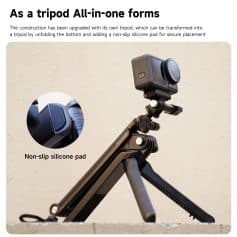 Remote camera mounted on a tripod with non-slip silicone pad for secure photography; ideal for professional or home use.