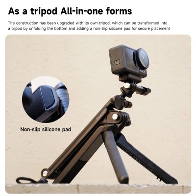 Remote camera mounted on a tripod with non-slip silicone pad for secure photography; ideal for professional or home use.