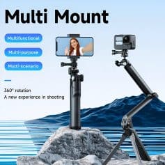 Flexible smartphone and action camera mounts for stable recording on rocks and water surfaces. Perfect for photography, videography, and outdoor adventures. Multi-angle, 360° rotation for versatile shooting scenarios.