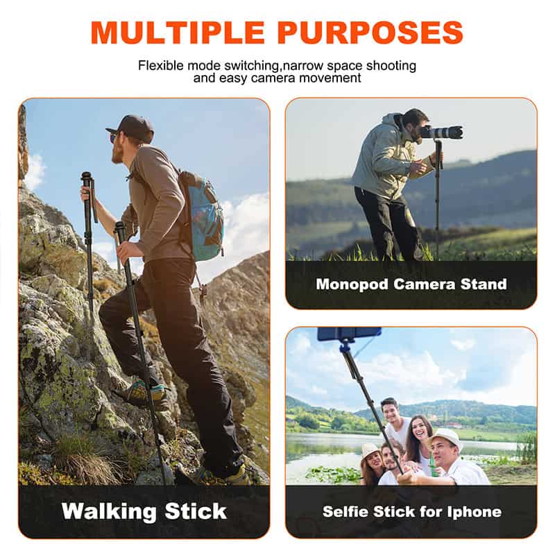 High-quality walking stick for outdoor hiking and trekking in rugged terrains.