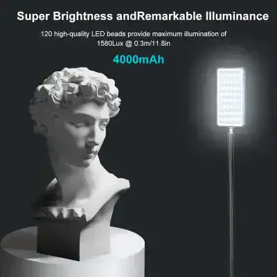 LED lighting technology with high brightness and luminance, ideal for medical and cosmetic purposes, featuring 120 high-quality LED beads and 4000mAh battery capacity.