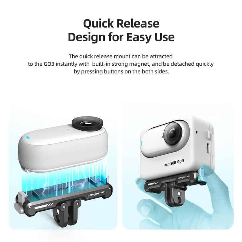 Lightweight camera mount with magnetic quick release for easy attachment to Monalisa G03, ideal for optical imaging and professional photography.