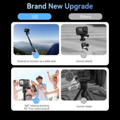Selfie stick with camera extension for photos and videos, ideal for outdoor and travel photography.