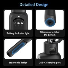 Battery indicator light signals power status for optical devices.