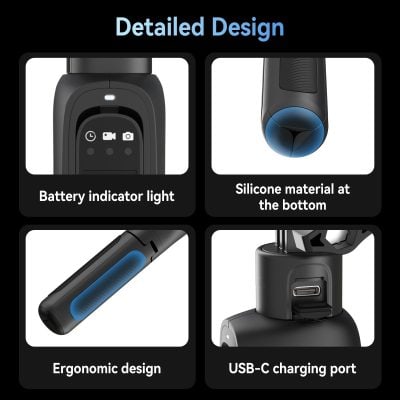 Battery indicator light signals power status for optical devices.